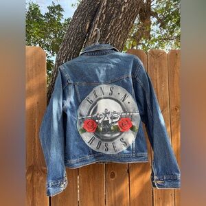 Vintage Guns N Roses Custom Reworked Denim Jacket size L.